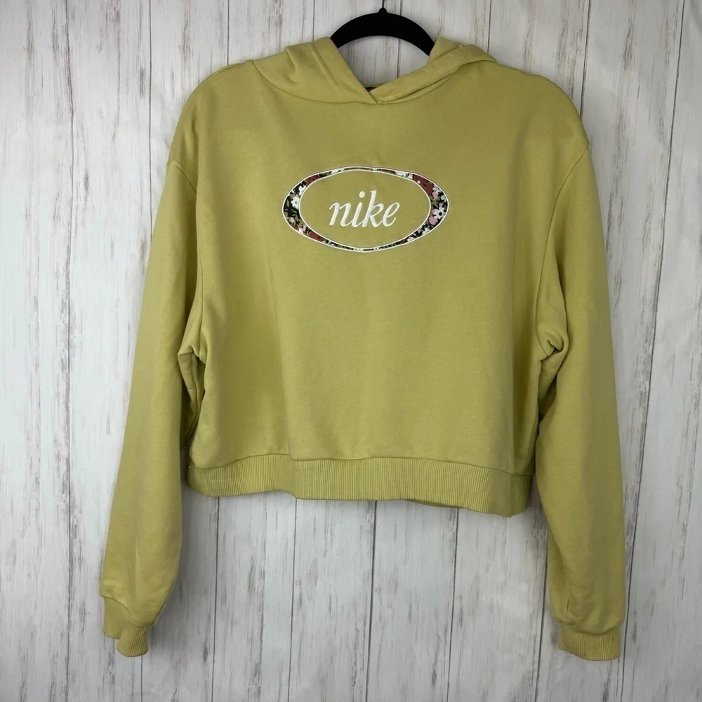 Nike floral cropped sweatshirt size medium